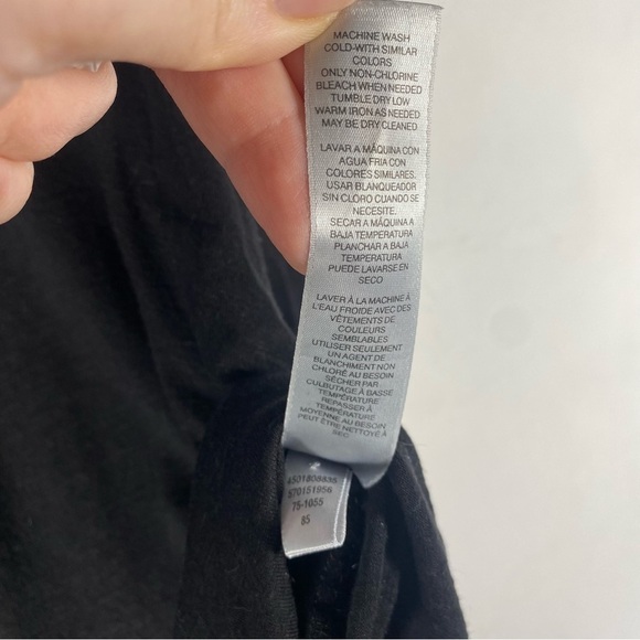 White House Black Market Black Slub Knit Long Sleeve V Neck T Shirt Size Small - Picture 12 of 14